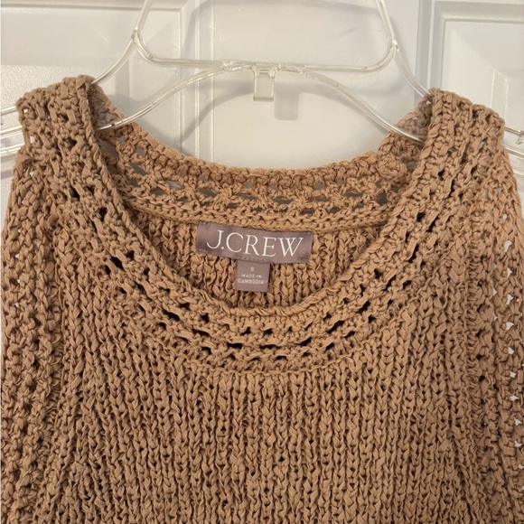 J. Crew NWOT Pointelle Tan Sleeveless Sweater - Picture 2 of 6